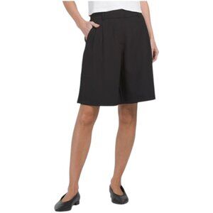 HUNTER & BROWN Woven Crepe Bermuda Shorts